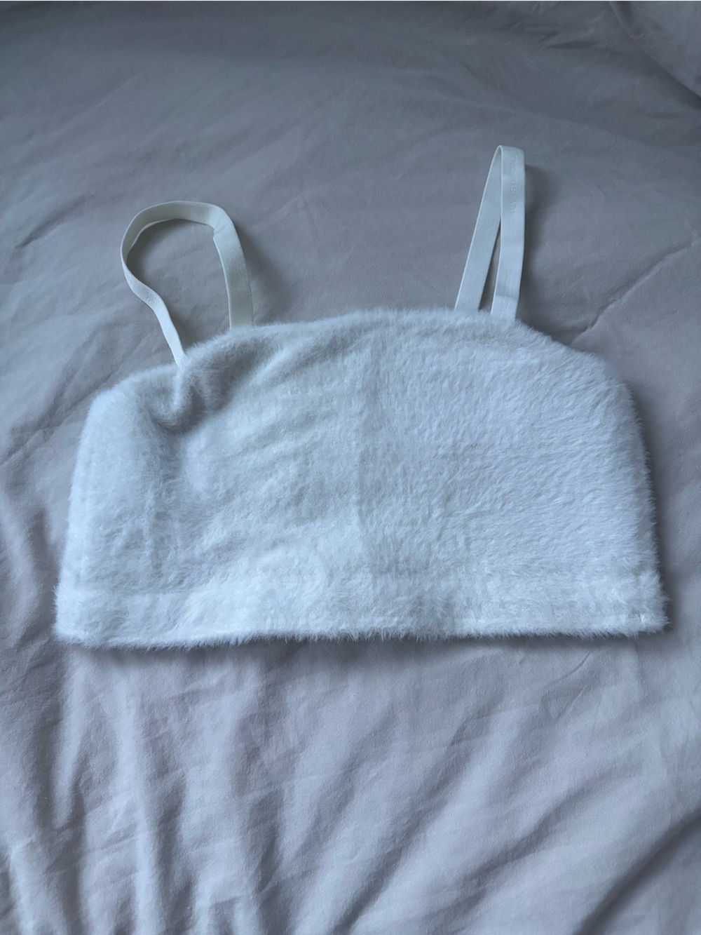 White Fuzzy Whitney Simmons x Gymehark Crop Top